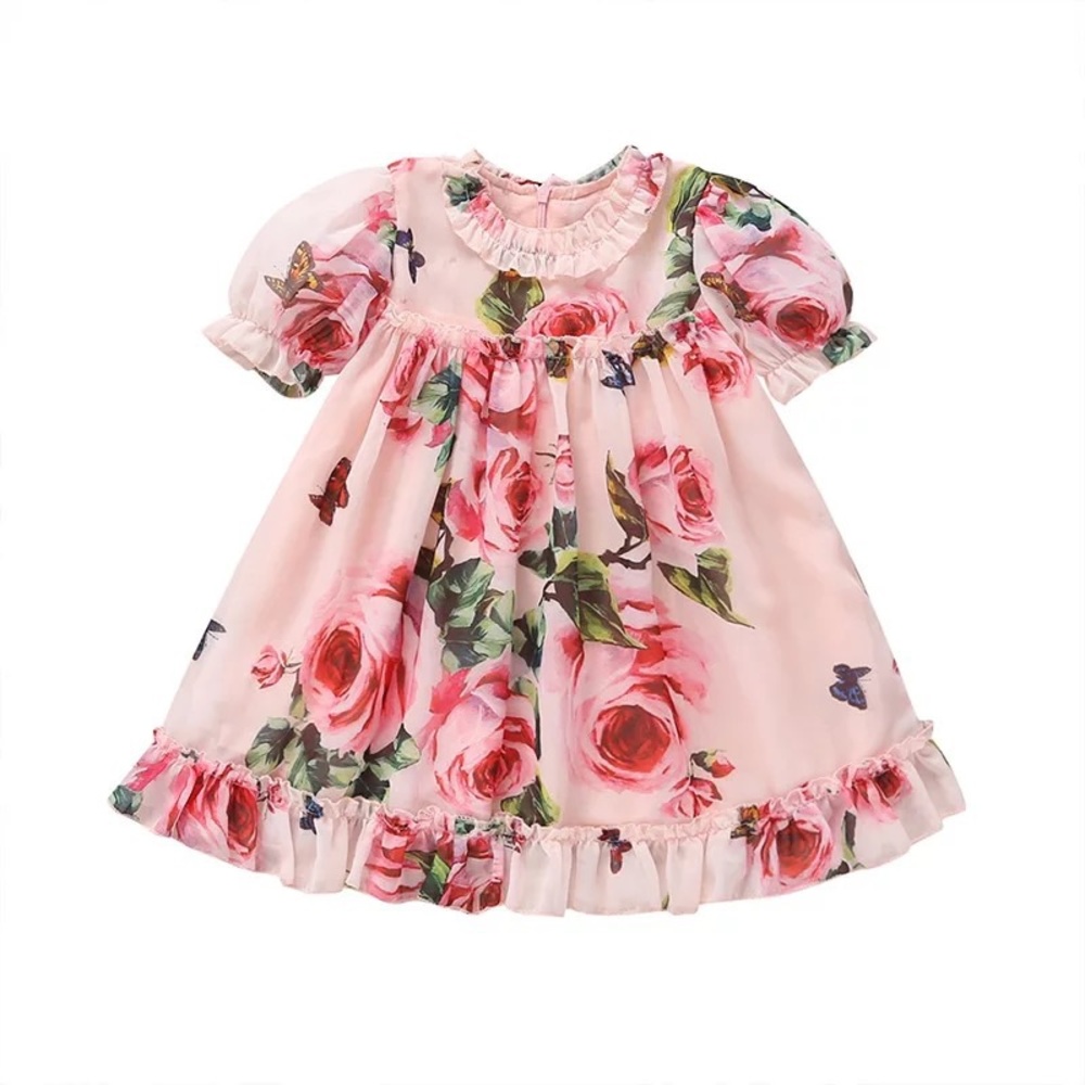 Pink Flower Dress for Girls